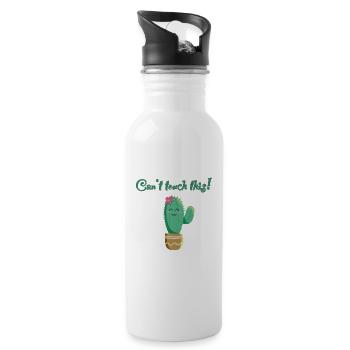 sweet cactus with saying Can't touch this - Water bottle with straw - white - Right