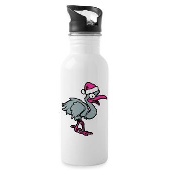 Christmas Bouquet Comic - Water bottle with straw - white - Right