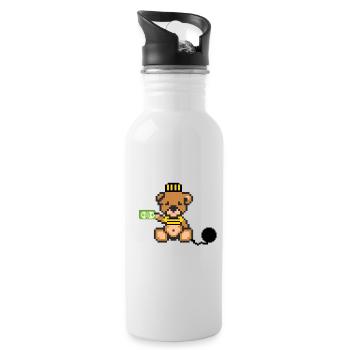 Pixel Bear Prisoner - Gourde avec paille intégrée - blanc - Droite