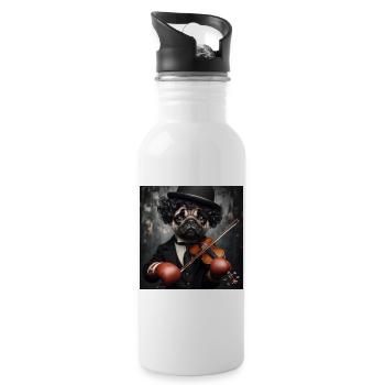 Sad Clown - Water bottle with straw - white - Right