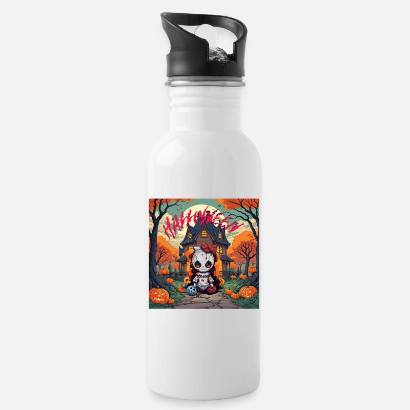 Halloween - Gourde avec paille intégrée - blanc