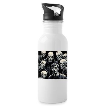 Zombies! Freunde? - Trinkflasche mit integriertem Trinkhalm - Weiß - Rechts