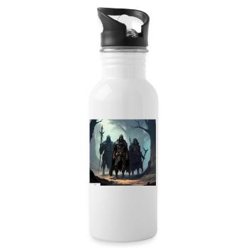 Freunde der antiken Fantasy - Trinkflasche mit integriertem Trinkhalm - Weiß - Rechts