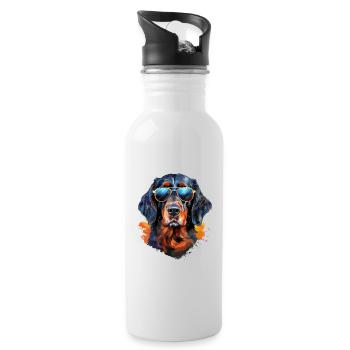 Gordon Setter with sunglasses - Water bottle with straw - white - Right
