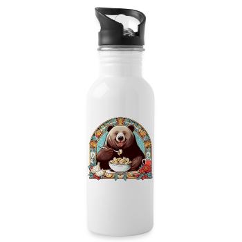 Pelmeni Bear Gift - Water bottle with straw - white - Right