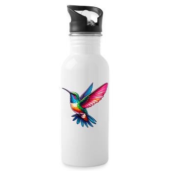 Colibri - Gourde avec paille intégrée - blanc - Droite