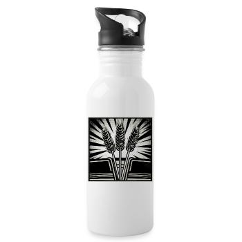 3 ears of grain wheat - Water bottle with straw - white - Right