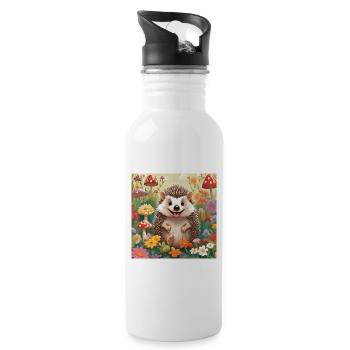 Igel, Baby, Kind, Neugeborenes - Trinkflasche mit integriertem Trinkhalm - Weiß - Rechts