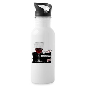 Zu Vino sag ich nie NO - Trinkflasche mit integriertem Trinkhalm - Weiß - Rechts
