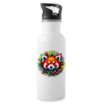Kleiner Panda - Trinkflasche mit integriertem Trinkhalm - Weiß - Rechts