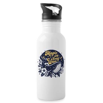 Himmlischer Wal Natur Ozean Wal - Trinkflasche mit integriertem Trinkhalm - Weiß - Rechts