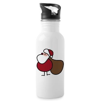 Santa Claus - Water bottle with straw - white - Right