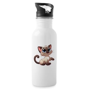 Siamese 1 - Water bottle with straw - white - Right