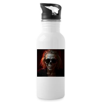 Halloween design - Gourde avec paille intégrée - blanc - Droite