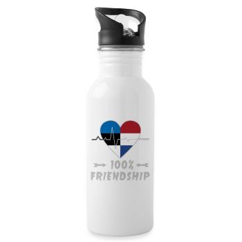 Estonia and the Netherlands 100% friendship - Water bottle with straw - white - Right