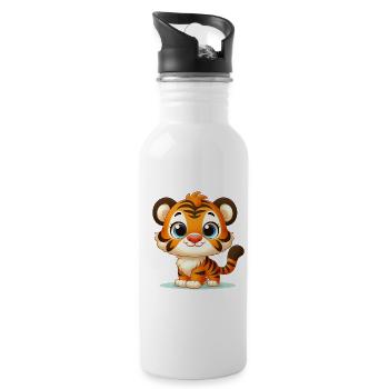 tiger2 - Gourde avec paille intégrée - blanc - Droite
