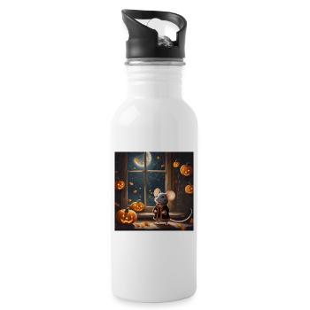 Halloween, Halloween Mouse, Pumpkin - Water bottle with straw - white - Right