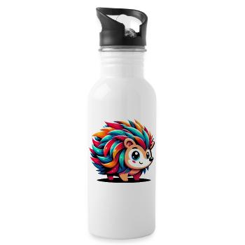 Hedgehog - Water bottle with straw - white - Right