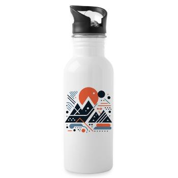 Gebirge - Trinkflasche mit integriertem Trinkhalm - Weiß - Rechts