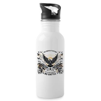 the greatest victory is that which requires no bat - Water bottle with straw - white - Right