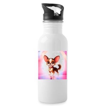 Chihuahua 3 - Water bottle with straw - white - Right