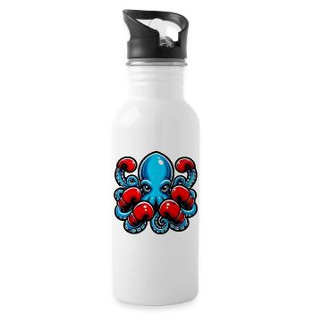 Octopus - Water bottle with straw - white - Right