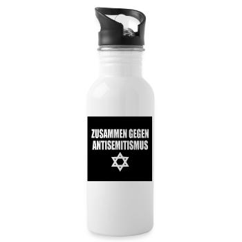 zusammen gegen antisemitismus - Trinkflasche mit integriertem Trinkhalm - Weiß - Rechts