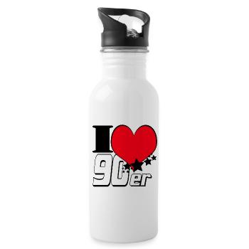 90s Party , Theme Party , 90s Outfit (25) - Water bottle with straw - white - Right