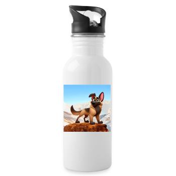 malinois 5 - Gourde avec paille intégrée - blanc - Droite