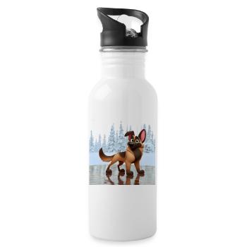 Malinois 4 - Water bottle with straw - white - Right