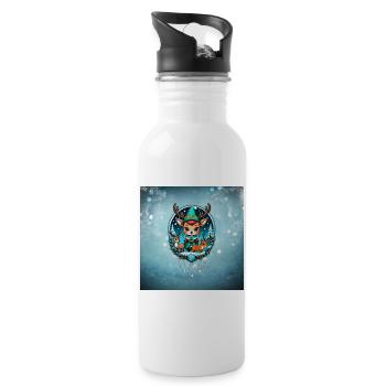 A cute reindeer elf style - Water bottle with straw - white - Right