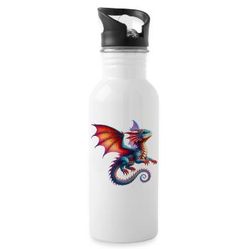 Dragon - Water bottle with straw - white - Right