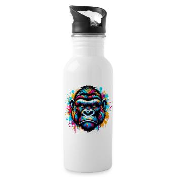 Gorilla - Trinkflasche mit integriertem Trinkhalm - Weiß - Rechts