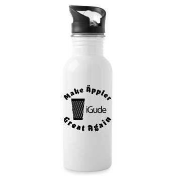 iGude Geripptes Great Again - Trinkflasche mit integriertem Trinkhalm - Weiß - Rechts