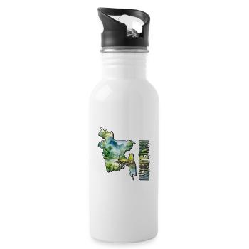 Watercolor Map Bangladesh - Water bottle with straw - white - Right