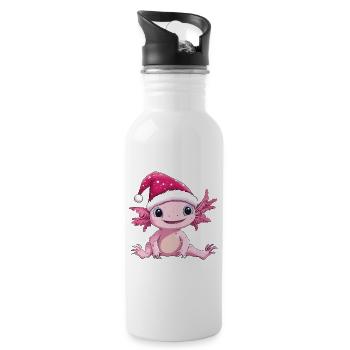 Axolotl Noël Mignon Noël mignon Noël - Gourde avec paille intégrée - blanc - Droite