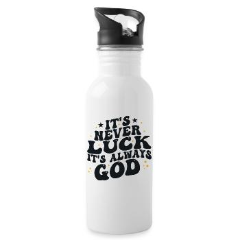 It's never luck it's always god - Gourde avec paille intégrée - blanc - Droite