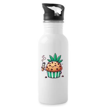 Chill Muffin with Leaf Joint - Water bottle with straw - white - Right