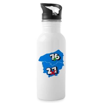 Region Haute-Normandie - Trinkflasche mit integriertem Trinkhalm - Weiß - Rechts