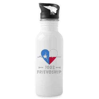 Somalia and Poland 100% friendship - Water bottle with straw - white - Right