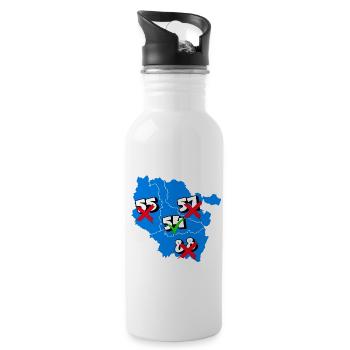 Region Lothringen - Trinkflasche mit integriertem Trinkhalm - Weiß - Rechts
