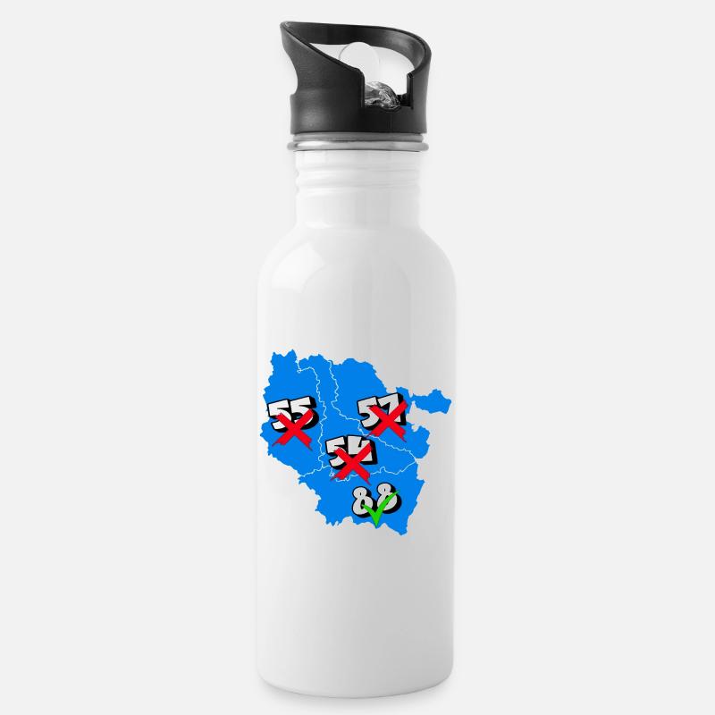 Région Lorraine - Gourde avec paille intégrée - blanc
