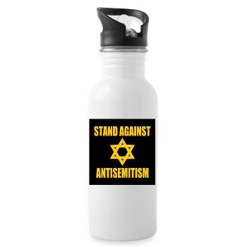 stand against antisemitism - Trinkflasche mit integriertem Trinkhalm - Weiß - Rechts
