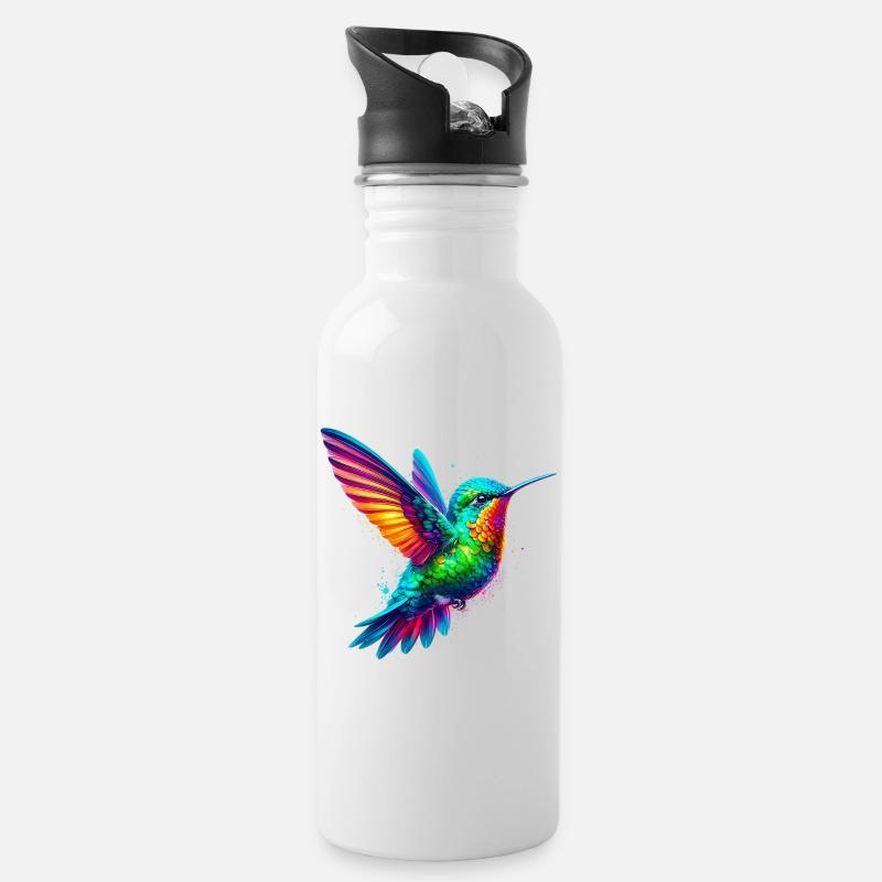 Colibri - Gourde avec paille intégrée - blanc