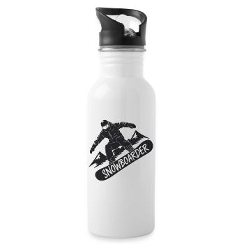 Snowboarders Snowboarding Snowboarding Winter sports - Water bottle with straw - white - Right