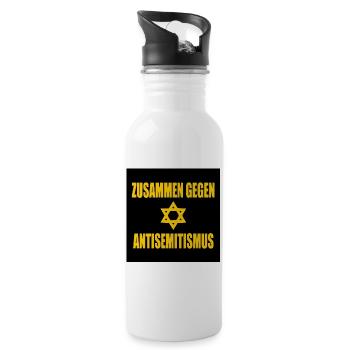 zusammen gegen antisemitismus - Trinkflasche mit integriertem Trinkhalm - Weiß - Rechts