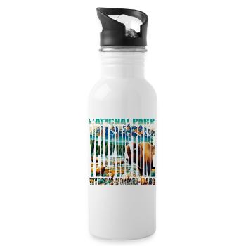 YELLOWSTONE - Water bottle with straw - white - Right
