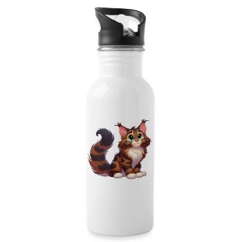 Maine Coon 4 - Water bottle with straw - white - Right