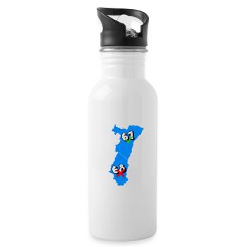 Alsace Region - Water bottle with straw - white - Right