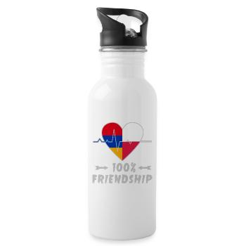 Armenia and Poland 100% friendship - Water bottle with straw - white - Right